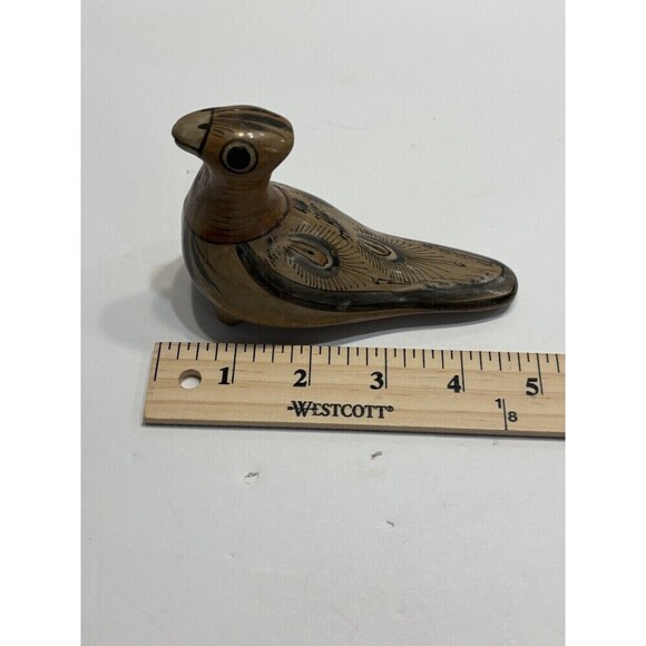 Mexican Pottery Hand Painted Toucan Birds Folk Art Figurine Signed Set 2 Brown - Picture 9 of 14